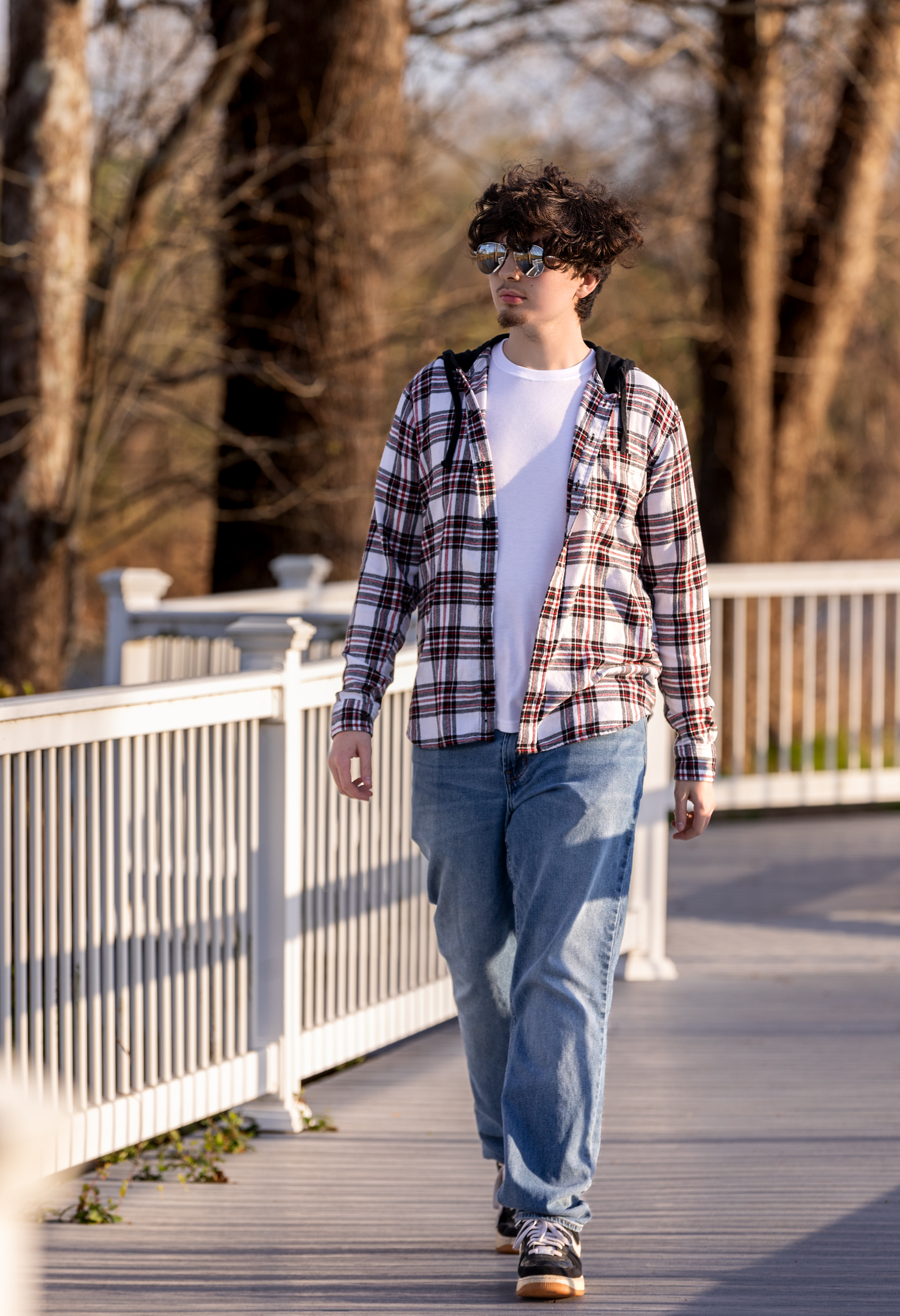 High school senior walking