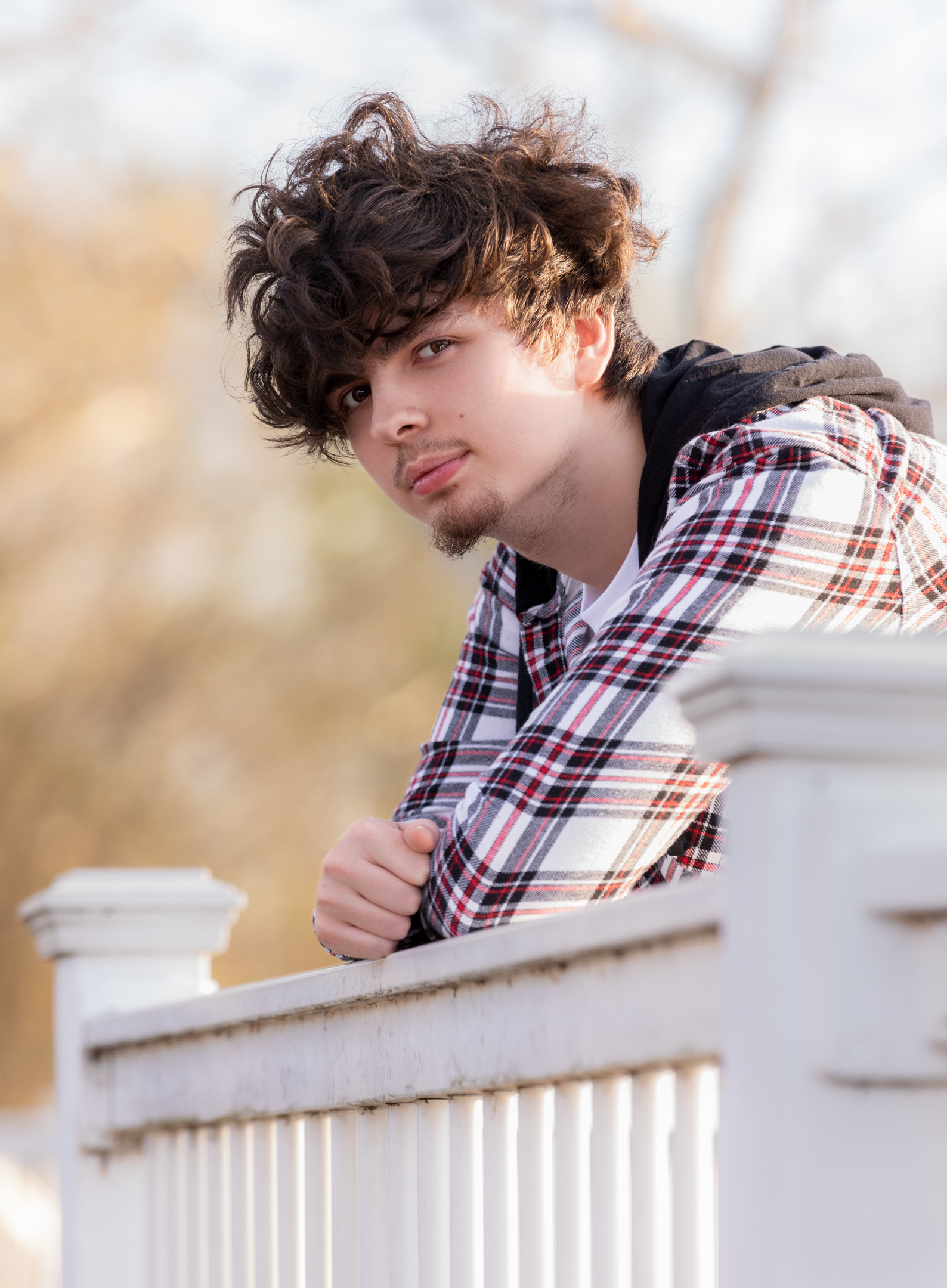 High school senior looking intently