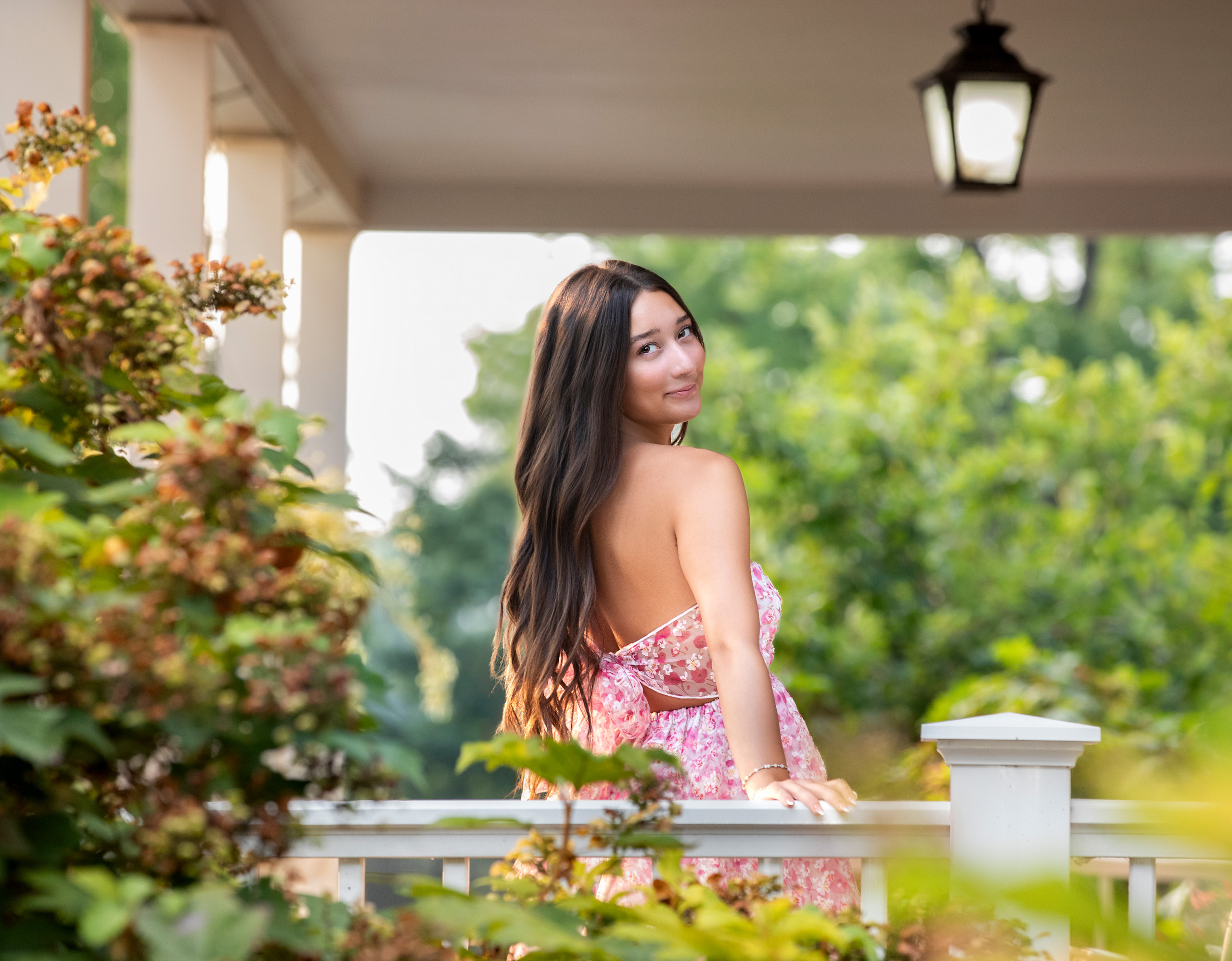 high school senior portrait on porch